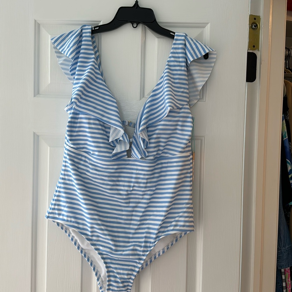 NEW WITH TAGS Kona Sol for Target Stripped One Piece Swimsuit